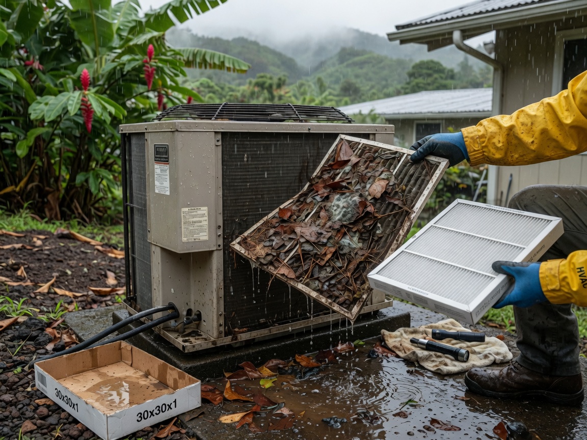 AC Filter Replacement After Heavy Hilo Rainfall